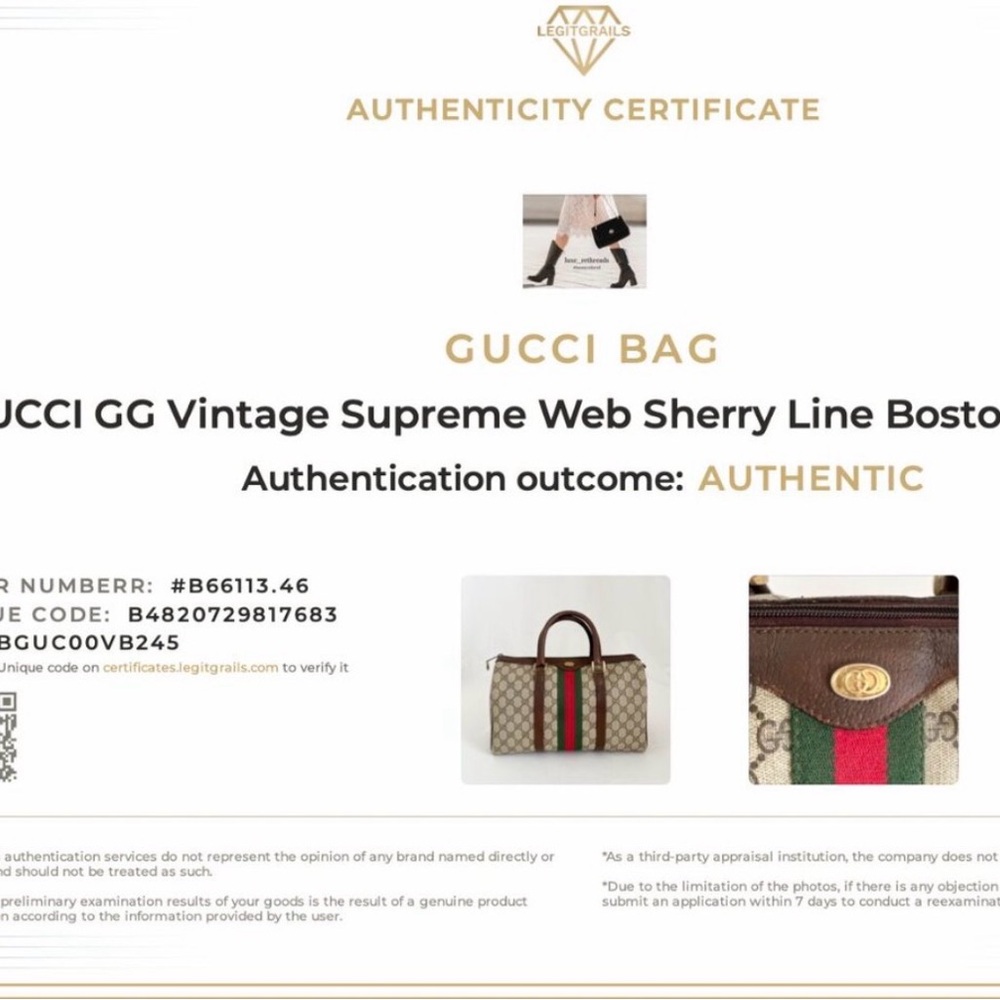 โจ Vintage Gucci GG Supreme Web Boston Bag - Sherry Line โจ - Picture 11 of 11